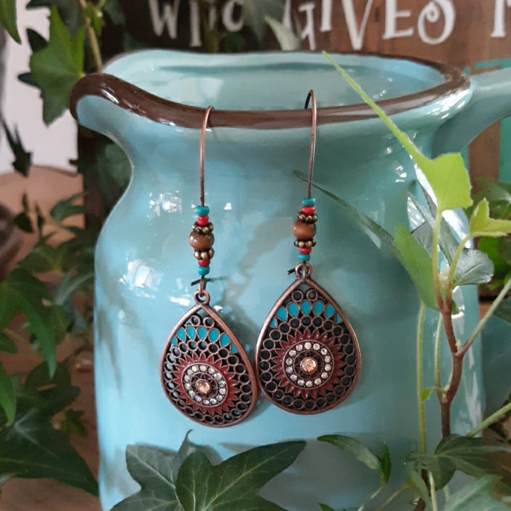 Jeweled Boho Earrings - Picture 1 of 6